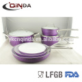 9 Pieces purple metallic ceramic Cookware set